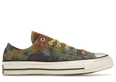 Pre-owned Converse Men's  Chuck Taylor All Star 70 Ox Tie Dye Plaid Sneakers In Sundress/blue Iris/sail Blue