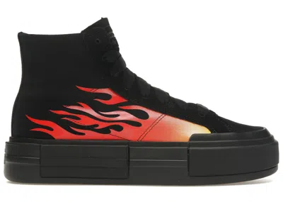 Pre-owned Converse Men's  Chuck Taylor All Star Cruise Hi Flames Sneakers In Fiery Red/black