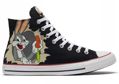Pre-owned Converse Men's  Chuck Taylor All Star Hi Bugs Bunny 80th Anniversary Sneakers In Blackwhite