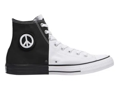 Pre-owned Converse Men's  Chuck Taylor All Star Hi Choose A Path Of Peace Sneakers In White/black