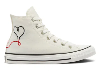 Pre-owned Converse Men's  Chuck Taylor All Star Hi Made With Love Sneakers In White/egret/black