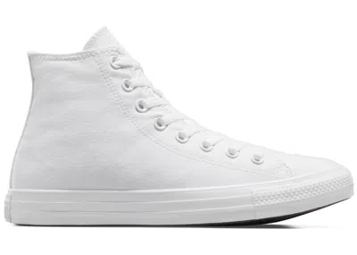 Pre-owned Converse Men's  Chuck Taylor All Star Hi Mono Canvas White Sneakers In White Monochrome