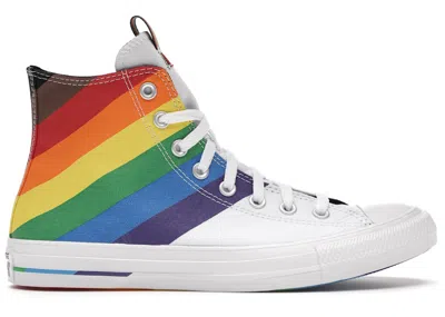 Pre-owned Converse Men's  Chuck Taylor All Star Hi Pride (2020) Sneakers In White/university Red