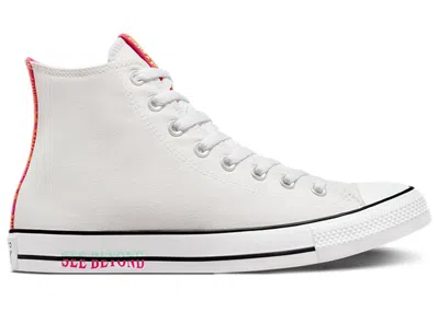 Pre-owned Converse Men's  Chuck Taylor All Star Hi See Beyond Sneakers In White/orange/pink