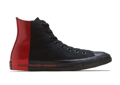 Pre-owned Converse Men's  Chuck Taylor All Star Hi Seek Peace Sneakers In Black/red In Multi