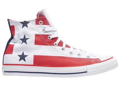 Pre-owned Converse Men's  Chuck Taylor All Star Hi Stars And Stripes Sneakers In White/university Red In Multi