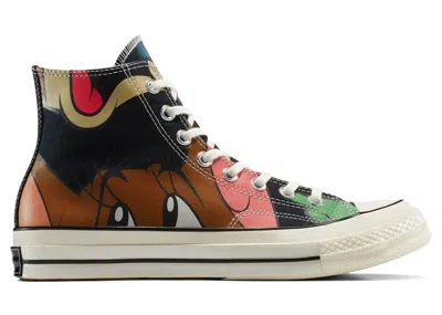 Pre-owned Converse Men's  Chuck Taylor All Star Hi Tom & Jerry Oversized Print Sneakers In Blackegret