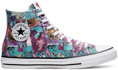 Pre-owned Converse Men's  Chuck Taylor All Star Hi Tom And Jerry Sneakers In Whiteblack In Multi