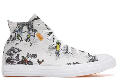 Pre-owned Converse Men's  Chuck Taylor All Star Hi Union Sheila Bridges Harlem Toile Sneakers In White