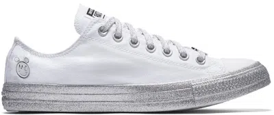 Pre-owned Converse Men's  Chuck Taylor All Star Low Miley Cyrus Silver Sneakers In White