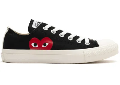 Pre-owned Converse Men's  Chuck Taylor All Star Ox Comme Des Garcons Play Sneakers In Black/white/red