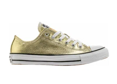 Pre-owned Converse Men's  Chuck Taylor All Star Ox Metallic Sneakers In Light Gold/white/black In Multi