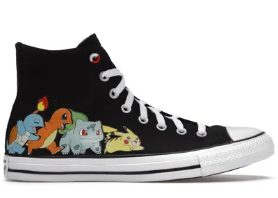 Pre-owned Converse Men's  Chuck Taylor All Star Pokemon First Partners Sneakers In Black/white