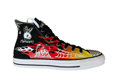 Pre-owned Converse Men's  Chuck Taylor All Star Pro Sean Pablo Flames Sneakers In Black/orange In Multi