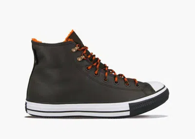 Pre-owned Converse Men's  Chuck Taylor All Star Winter Hi Goretex Leather Sneakers In Velvet Brown/orange
