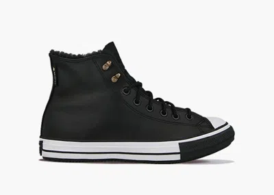 Pre-owned Converse Men's  Chuck Taylor All Star Winter Hi Sherpa Leather Sneakers In Black/white
