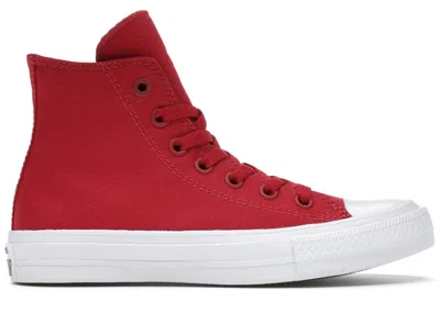 Pre-owned Converse Men's  Chuck Taylor Ii 2 Hi Salsa Sneakers In Salsa Red/white