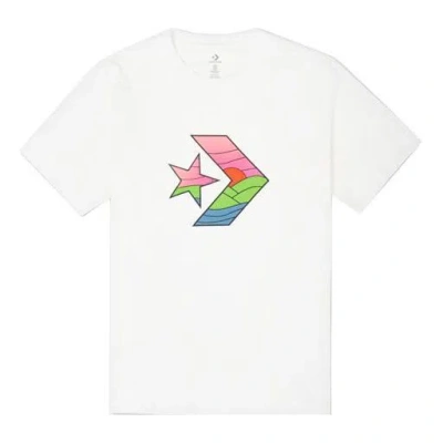 Converse Men's  Contrasting Colors Casual Sports Printing Short Sleeve White