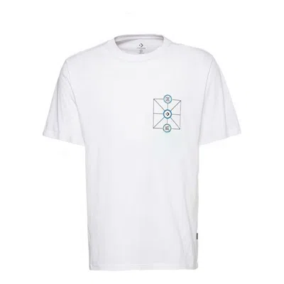 Converse Men's  Creative Sports Round Neck Short Sleeve White