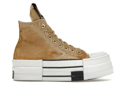 Pre-owned Converse Men's  Dbl Drkstar Chuck Taylor All Star 70 Hi Rick Owens Drkshdw Overdye Sneakers In Blonde