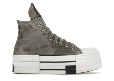 Pre-owned Converse Men's  Dbl Drkstar Chuck Taylor All Star 70 Hi Rick Owens Drkshdw Overdye Sneakers In Concre In Gray