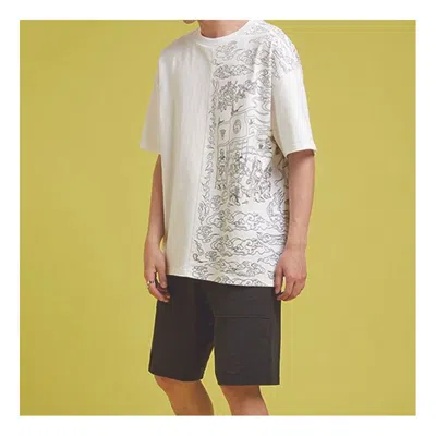 Converse Men's  Flame Pattern Logo Casual Short Sleeve White In Animal Print