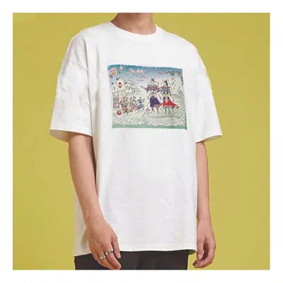 Converse Men's  Flame Series Printing Short Sleeve White