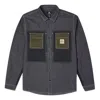 Converse Men's  Flowers Small Logo Retro Splicing Contrasting Colors Woven Shirt Jacket Dark Black In Gray