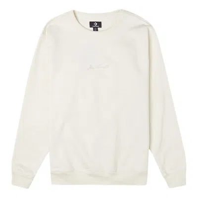 Converse Men's  Jack Purcell Athleisure Casual Sports Fleece Round Neck Pullover White