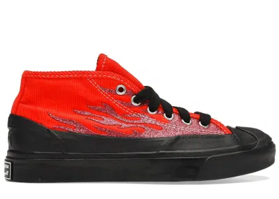 Pre-owned Converse Men's  Jack Purcell Chukka Mid Asap Nast Red Sneakers In Cherry Tomato/black In Multi