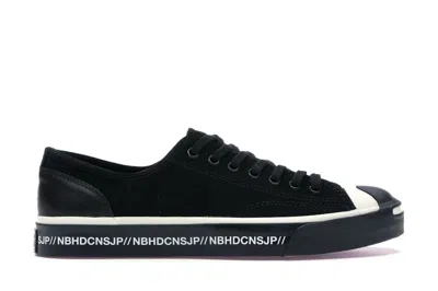 Pre-owned Converse Men's  Jack Purcell Ox Neighborhood Motorcycle Sneakers In Black/white