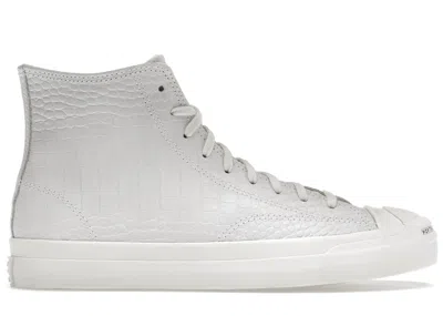 Pre-owned Converse Men's  Jack Purcell Pop Trading Company Dragonskin Sneakers In Egret/black
