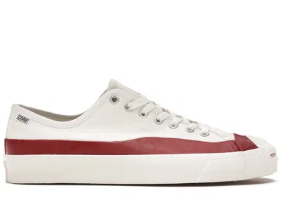 Pre-owned Converse Men's  Jack Purcell Pro Ox Pop Trading Company Sneakers In Egret/red Dahlia