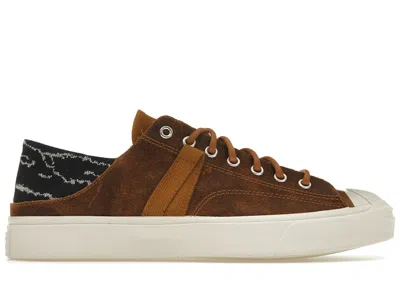 Pre-owned Converse Men's  Jack Purcell Vantage Crush Ox Sneakers In Brown/meerkat/midnight Navy Blue