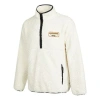 Converse Men's  Logo Half Zipper Lamb's Wool Stand Collar Jacket Creamy White