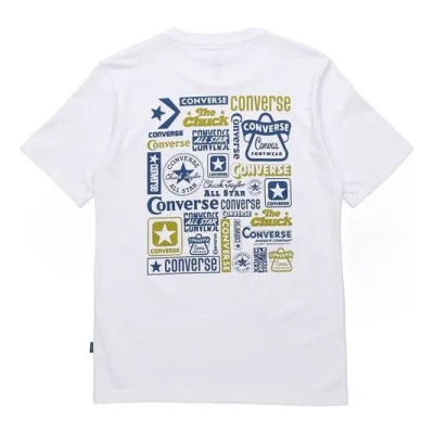 Converse Men's  Logo Printing Casual Short Sleeve White