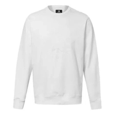 Converse Men's  Logo Printing Round Neck Pullover White