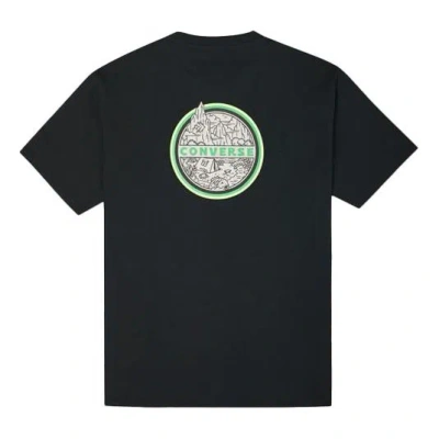 Converse Men's  Logo Printing Round Neck Short Sleeve Black