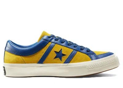 Pre-owned Converse Men's  One Star Academy Low Collegiate Suede Sneakers In Lemon/midnight Lake/egret