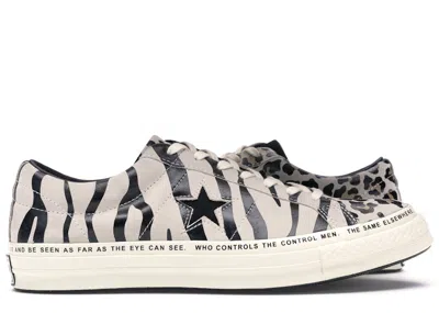 Pre-owned Converse Men's  One Star Ox Brain Dead Sneakers In Egret/black/white