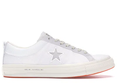 Pre-owned Converse Men's  One Star Ox Carhartt Wip Sneakers In White/vibrant Orange