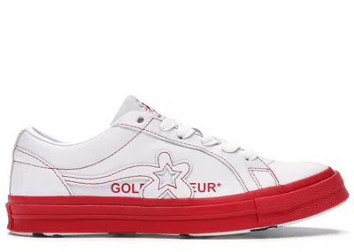Pre-owned Converse Men's  One Star Ox Golf Le Fleur Block Pack Sneakers In White/red In Multi