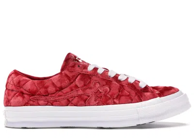 Pre-owned Converse Men's  One Star Ox Golf Le Fleur Ttc Quilted Velvet Sneakers In Barbados Cherry