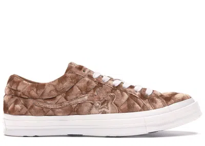Pre-owned Converse Men's  One Star Ox Golf Le Fleur Ttc Quilted Velvet Sneakers In Brown Sugar