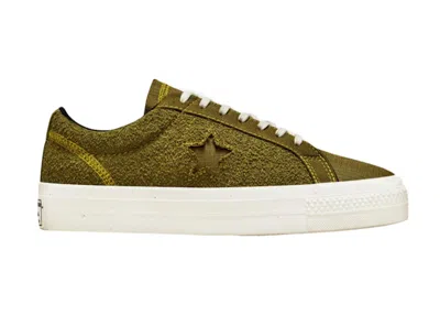 Pre-owned Converse Men's  One Star Ox Renew Remix Sneakers In Dark Moss/white In Multi