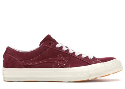 Pre-owned Converse Men's  One Star Ox Tyler The Creator Golf Le Fleur Mono Red Sneakers In Rhubarb/white In Multi