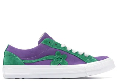 Pre-owned Converse Men's  One Star Ox Tyler The Creator Golf Le Fleur Purple Green Sneakers In Purple Heart/jol In Multi