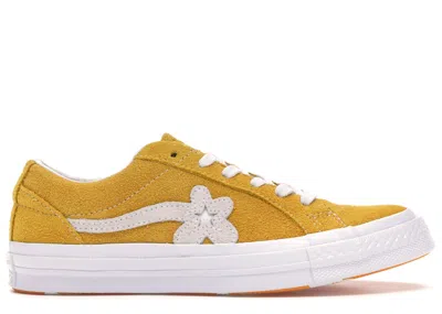 Pre-owned Converse Men's  One Star Ox Tyler The Creator Golf Le Fleur Sneakers In Solar Power/white