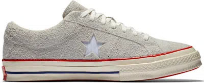 Pre-owned Converse Men's  One Star Ox Undefeated White Sneakers In Blanc De Blanc/high Risk Red In Multi