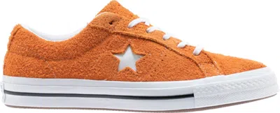 Pre-owned Converse Men's  One Star Ox Vintage Suede Sneakers In Bold Mandarin/white